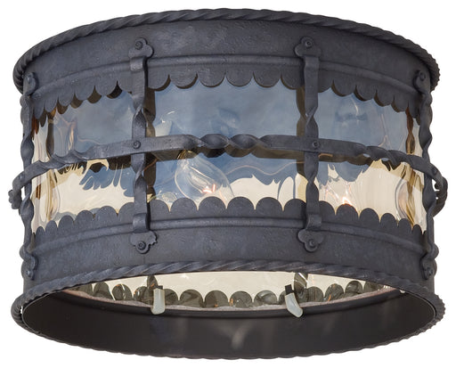 Minka-Lavery - 8889-A39 - Three Light Flush Mount - Mallorca - Spanish Iron