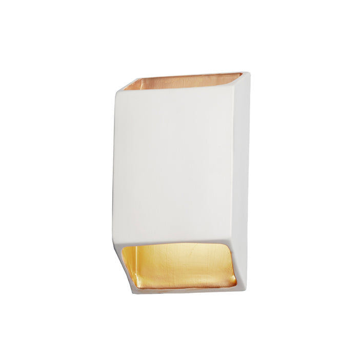 Justice Designs - CER-5875W-MTGD - LED Wall Sconce - Ambiance - Matte White with Champagne Gold internal