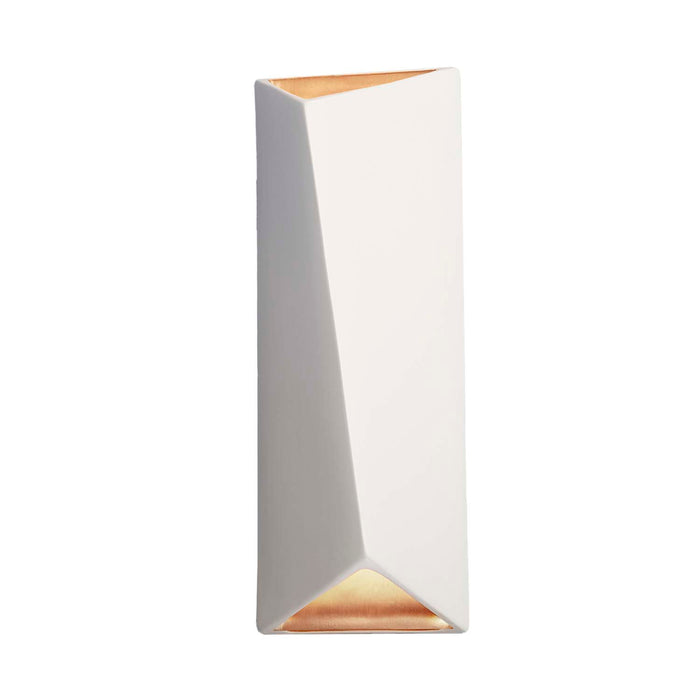 Justice Designs - CER-5899-MTGD - LED Wall Sconce - Ambiance - Matte White with Champagne Gold internal