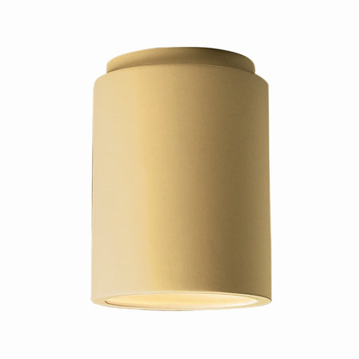 Justice Designs - CER-6100W-MYLW - One Light Outdoor Flush Mount - Radiance - Muted Yellow