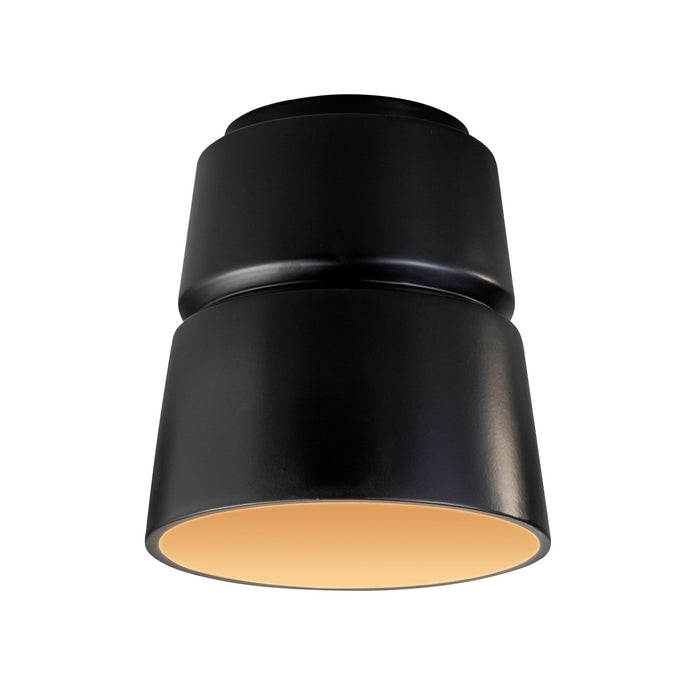 Justice Designs - CER-6150-CBGD - One Light Flush-Mount - Radiance - Carbon Matte Black/Champagne Gold