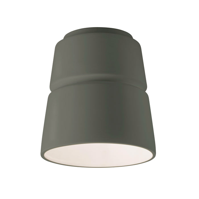 Justice Designs - CER-6150-PWGN - One Light Flush-Mount - Radiance - Pewter Green