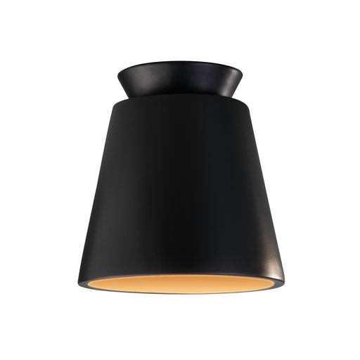 Justice Designs - CER-6170-CBGD - One Light Flush-Mount - Radiance - Carbon Matte Black/Champagne Gold