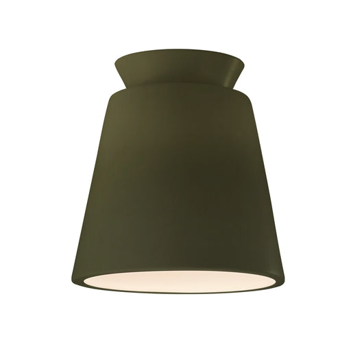 Justice Designs - CER-6170-MGRN - One Light Flush-Mount - Radiance - Matte Green