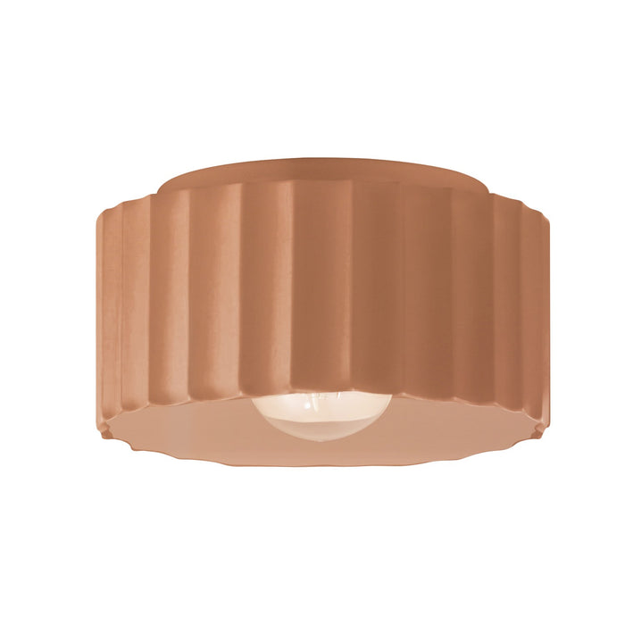 Justice Designs - CER-6185-ADOB - One Light Flush-Mount - Radiance - Adobe