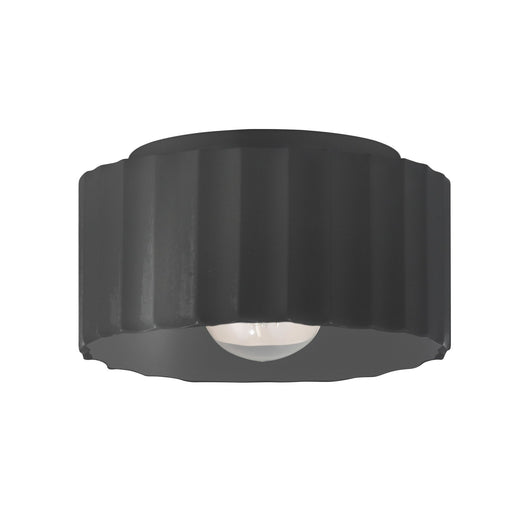 Justice Designs - CER-6185-CRB - One Light Flush-Mount - Radiance - Carbon - Matte Black