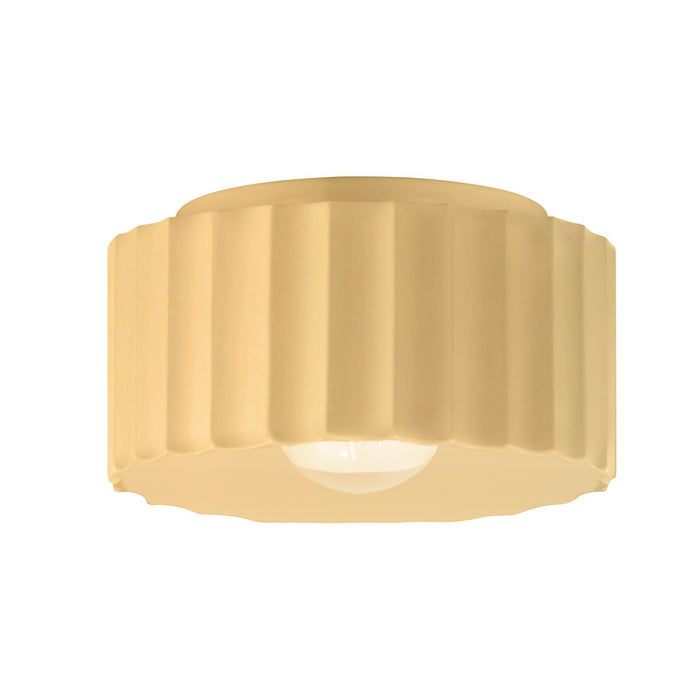 Justice Designs - CER-6185-MYLW - One Light Flush-Mount - Radiance - Muted Yellow