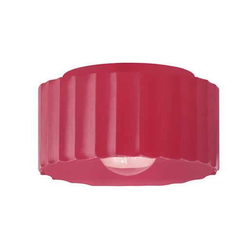 Justice Designs - CER-6185W-CRSE - One Light Outdoor Flush Mount - Radiance - Cerise