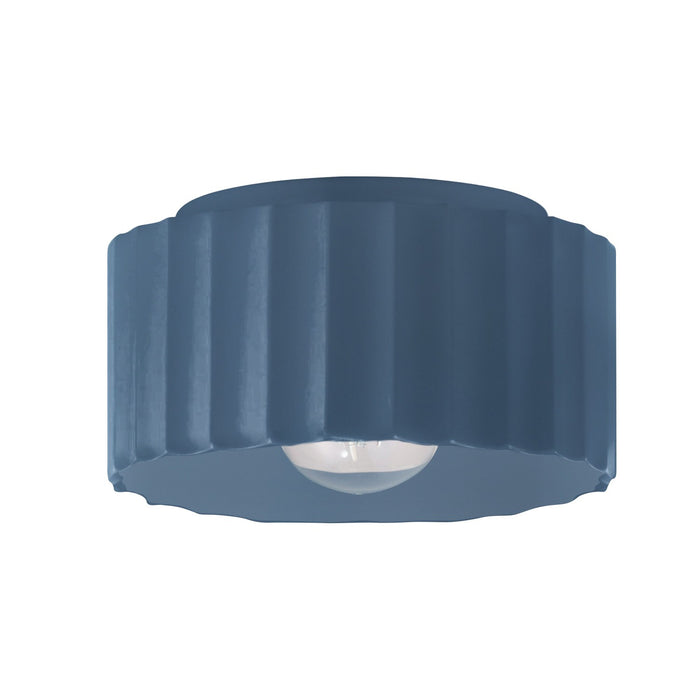 Justice Designs - CER-6185W-MID - One Light Outdoor Flush Mount - Radiance - Midnight Sky