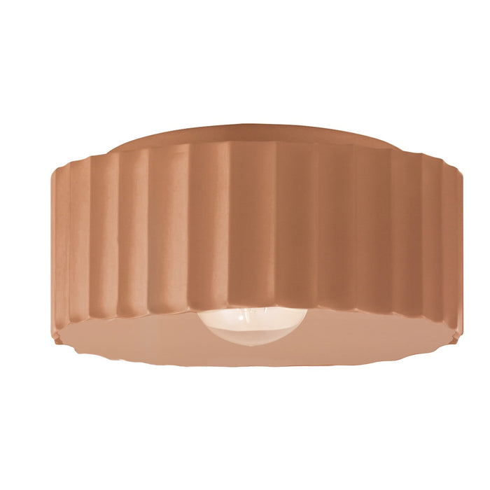 Justice Designs - CER-6187-ADOB - One Light Flush-Mount - Radiance - Adobe