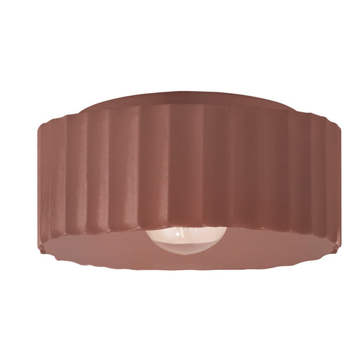 Justice Designs - CER-6187-CLAY - One Light Flush-Mount - Radiance - Canyon Clay