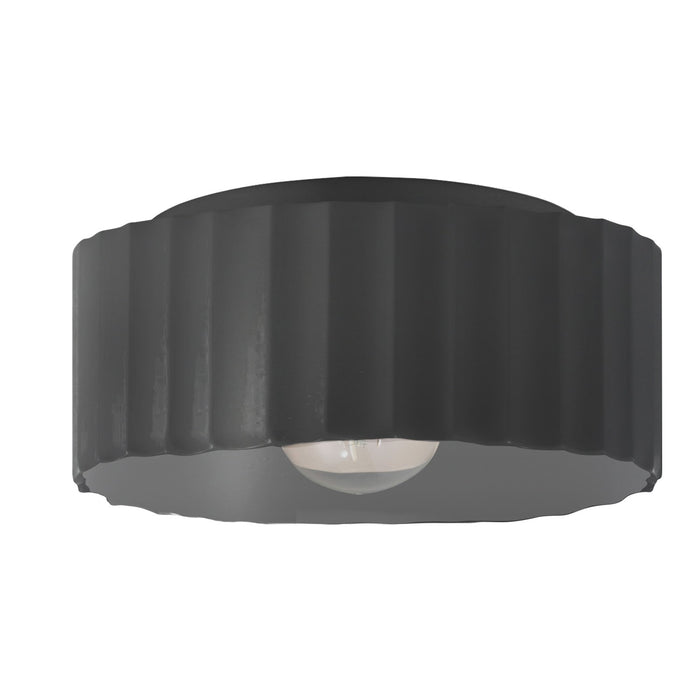 Justice Designs - CER-6187-CRB - One Light Flush-Mount - Radiance - Carbon - Matte Black