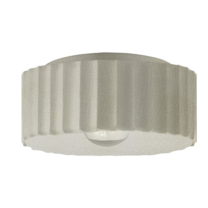 Justice Designs - CER-6187-CRK - One Light Flush-Mount - Radiance - White Crackle