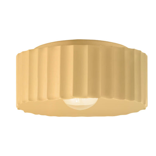 Justice Designs - CER-6187-MYLW - One Light Flush-Mount - Radiance - Muted Yellow