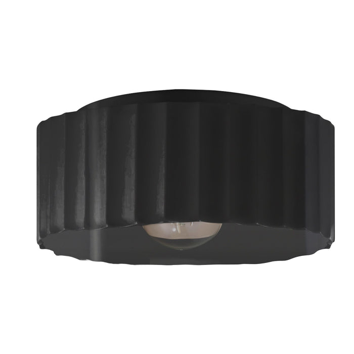 Justice Designs - CER-6187W-BLK - One Light Outdoor Flush Mount - Radiance - Gloss Black