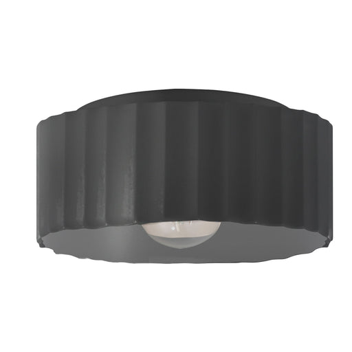 Justice Designs - CER-6187W-CRB - One Light Outdoor Flush Mount - Radiance - Carbon - Matte Black