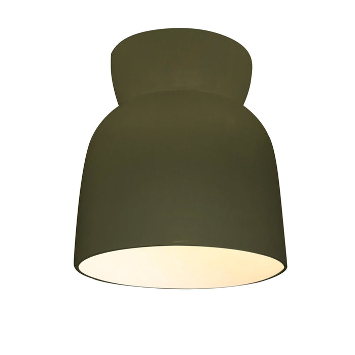 Justice Designs - CER-6190-MGRN - One Light Flush-Mount - Radiance - Matte Green