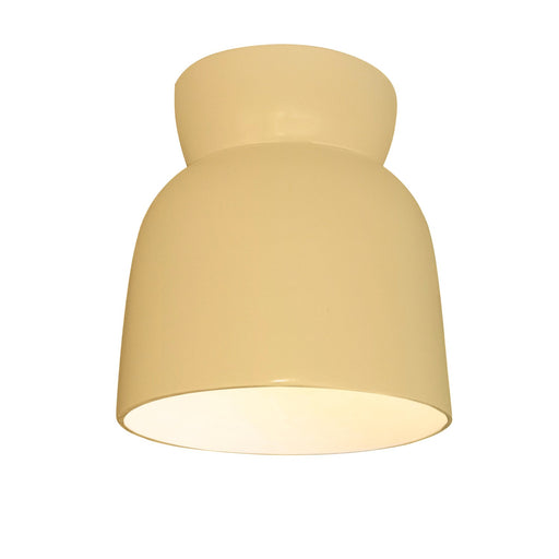 Justice Designs - CER-6190-MYLW - One Light Flush-Mount - Radiance - Muted Yellow