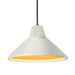 Justice Designs - CER-6200-MTGD-CROM-BKCD - One Light Pendant - Radiance - Matte White with Champagne Gold