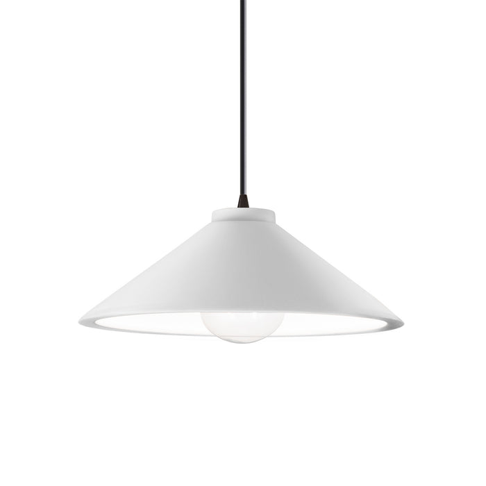 Justice Designs - CER-6240-WHT-MBLK-BKCD - One Light Pendant - Radiance - Gloss White