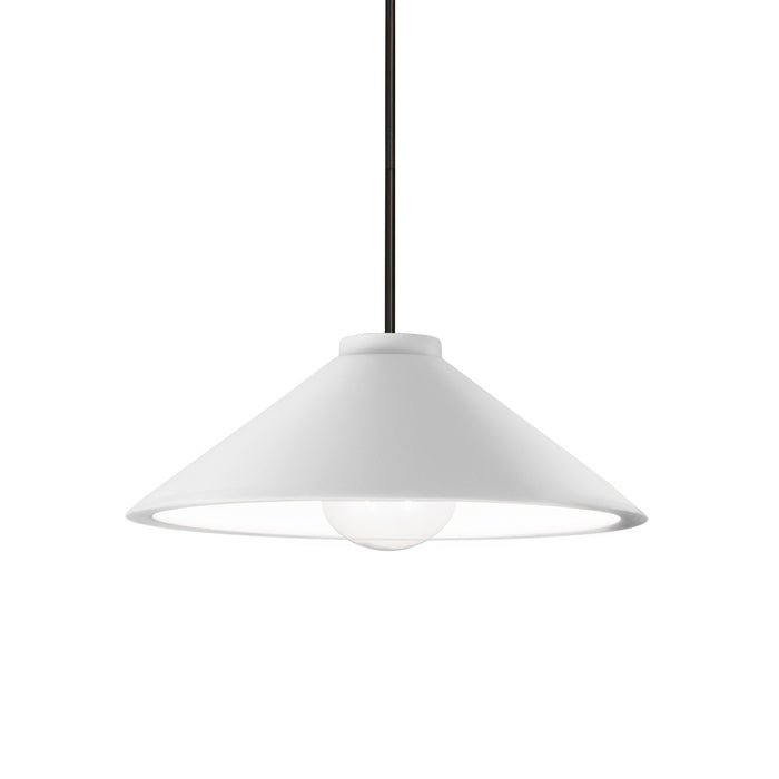 Justice Designs - CER-6240-WHT-MBLK-RIGID - One Light Pendant - Radiance - Gloss White