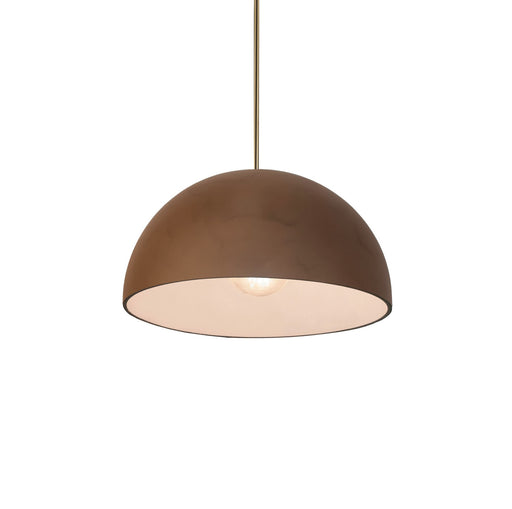 Justice Designs - CER-6250-TERA-ABRS-RIGID - One Light Pendant - Radiance - Terra Cotta