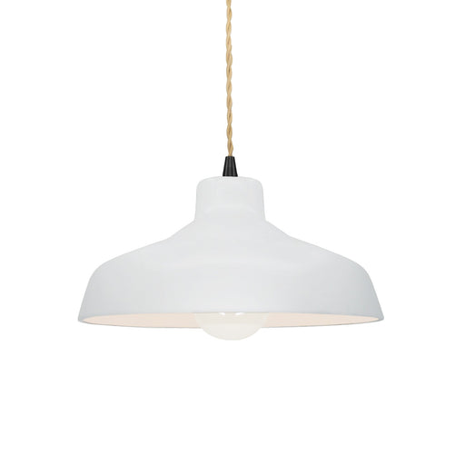 Radiance One Light Pendant Gloss White (outside and inside of fixture)