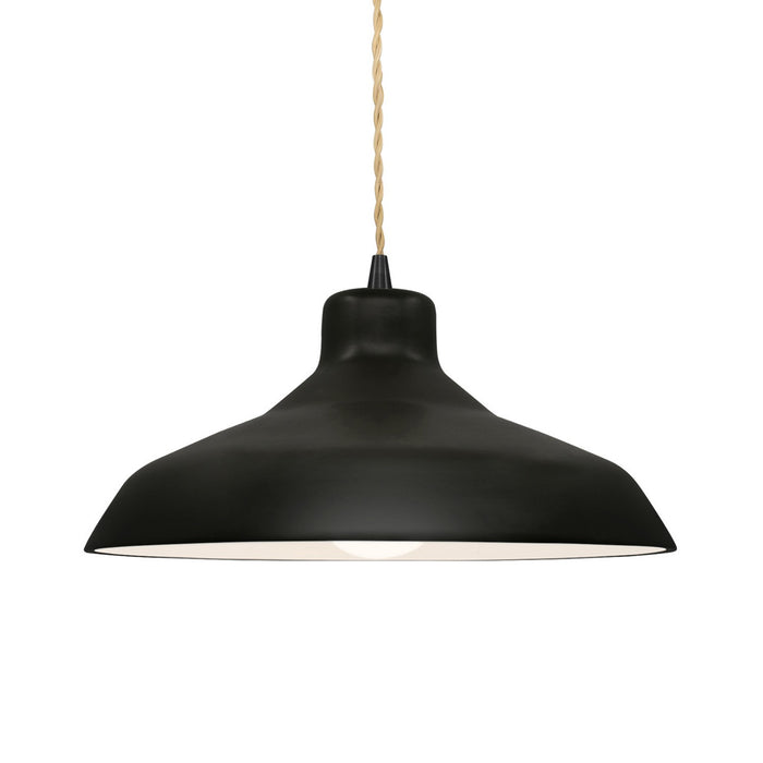 Justice Designs - CER-6263-CRB-MBLK-BEIG-TWST - One Light Pendant - Radiance - Carbon - Matte Black