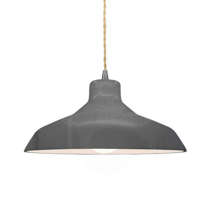 Justice Designs - CER-6263-GRY-NCKL-BEIG-TWST - One Light Pendant - Radiance - Gloss Grey