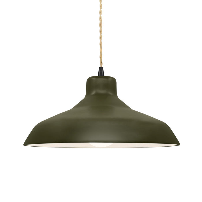 Justice Designs - CER-6263-MGRN-MBLK-BEIG-TWST - One Light Pendant - Radiance - Matte Green