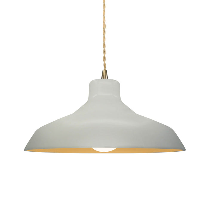 Justice Designs - CER-6263-MTGD-ABRS-BEIG-TWST - One Light Pendant - Radiance - Matte White w/ Champagne Gold