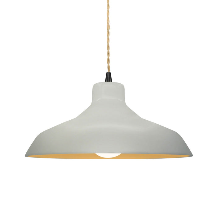 Justice Designs - CER-6263-MTGD-MBLK-BEIG-TWST - One Light Pendant - Radiance - Matte White w/ Champagne Gold