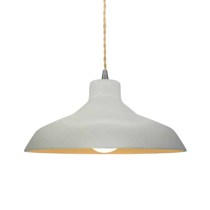 Justice Designs - CER-6263-MTGD-NCKL-BEIG-TWST - One Light Pendant - Radiance - Matte White w/ Champagne Gold