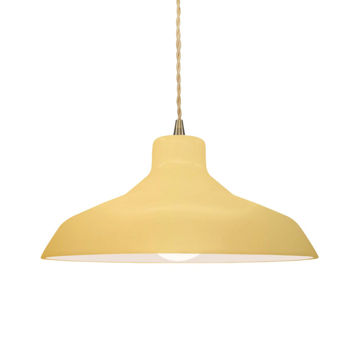 Justice Designs - CER-6263-MYLW-ABRS-BEIG-TWST - One Light Pendant - Radiance - Muted Yellow