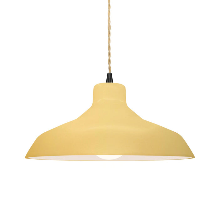 Justice Designs - CER-6263-MYLW-MBLK-BEIG-TWST - One Light Pendant - Radiance - Muted Yellow
