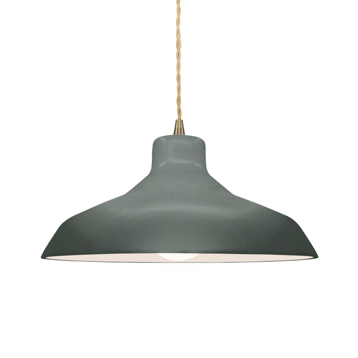 Justice Designs - CER-6263-PWGN-ABRS-BEIG-TWST - One Light Pendant - Radiance - Pewter Green