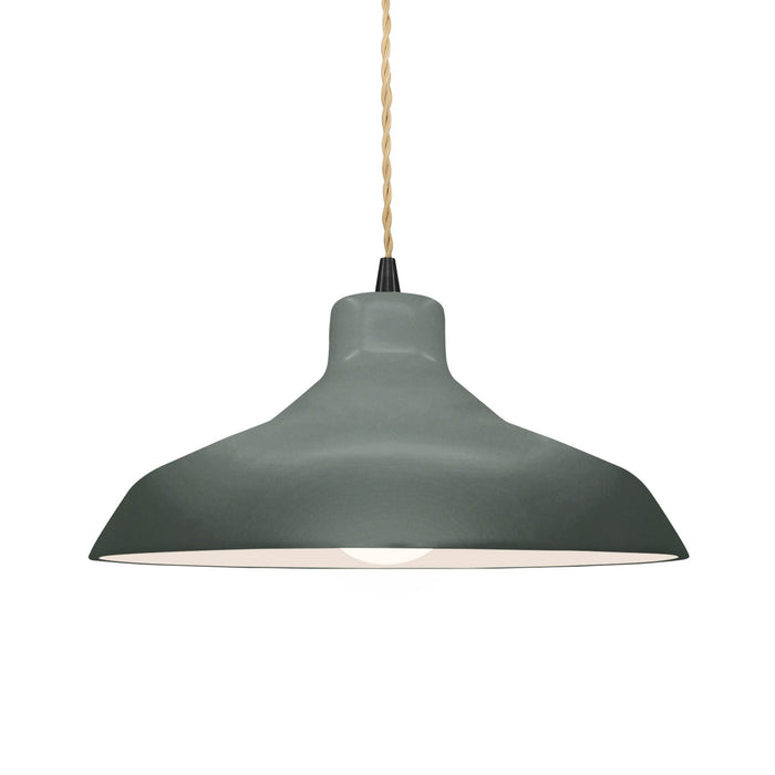 Justice Designs - CER-6263-PWGN-MBLK-BEIG-TWST - One Light Pendant - Radiance - Pewter Green