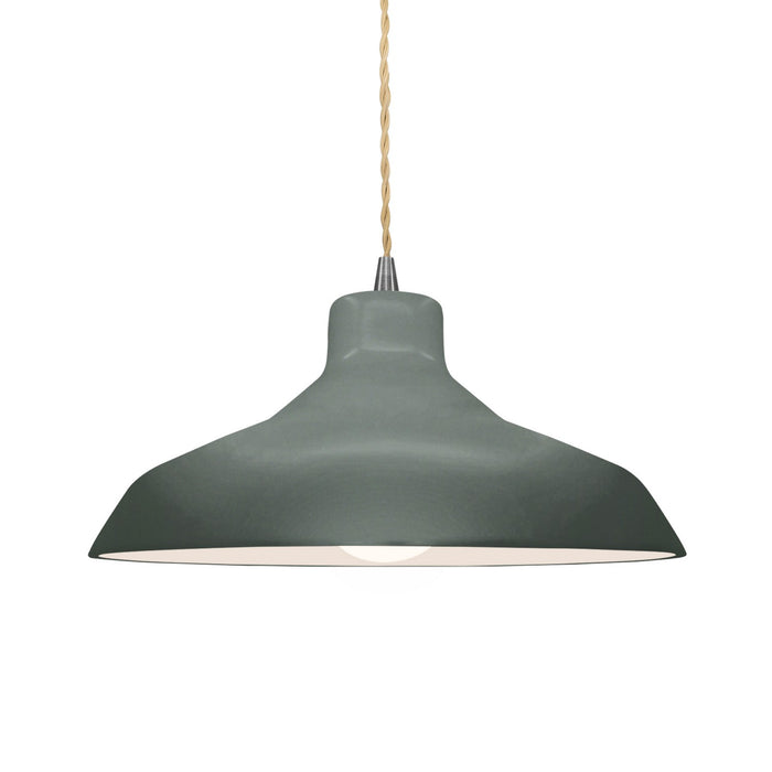 Justice Designs - CER-6263-PWGN-NCKL-BEIG-TWST - One Light Pendant - Radiance - Pewter Green