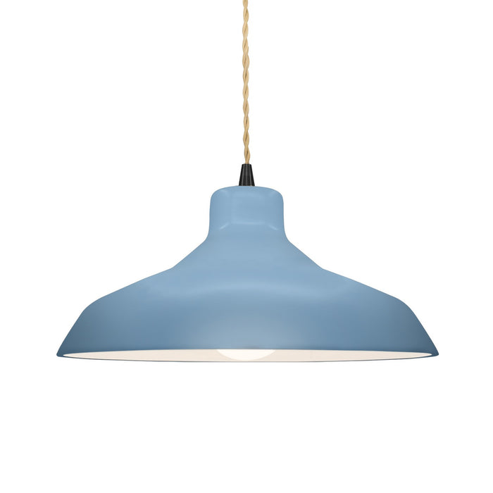Justice Designs - CER-6263-SKBL-MBLK-BEIG-TWST - One Light Pendant - Radiance - Sky Blue