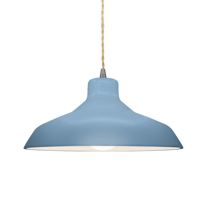 Justice Designs - CER-6263-SKBL-NCKL-BEIG-TWST - One Light Pendant - Radiance - Sky Blue