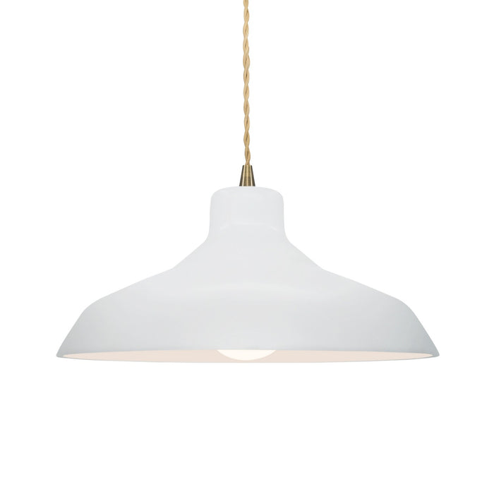 Justice Designs - CER-6263-WHT-ABRS-BEIG-TWST - One Light Pendant - Radiance - Gloss White