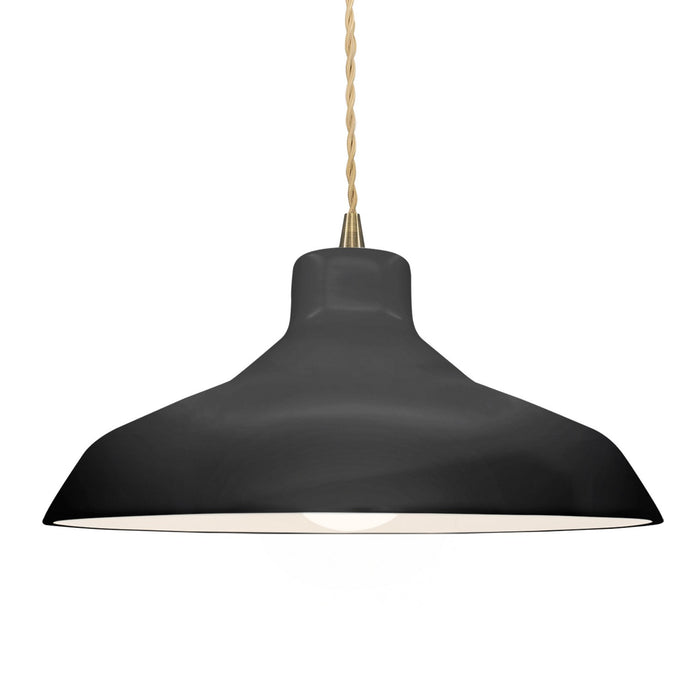 Justice Designs - CER-6265-BKMT-ABRS-BEIG-TWST - One Light Pendant - Radiance - Gloss Black w/ Matte White
