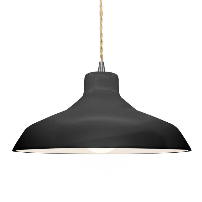 Justice Designs - CER-6265-BLK-NCKL-BEIG-TWST - One Light Pendant - Radiance - Gloss Black