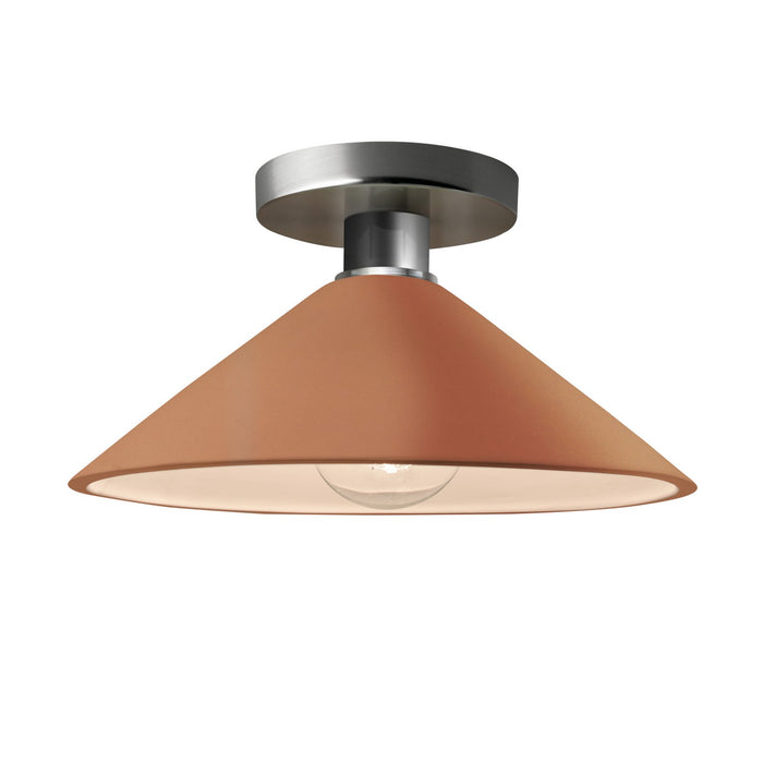 Justice Designs - CER-6330-ADOB-NCKL - One Light Semi-Flush Mount - Radiance - Adobe