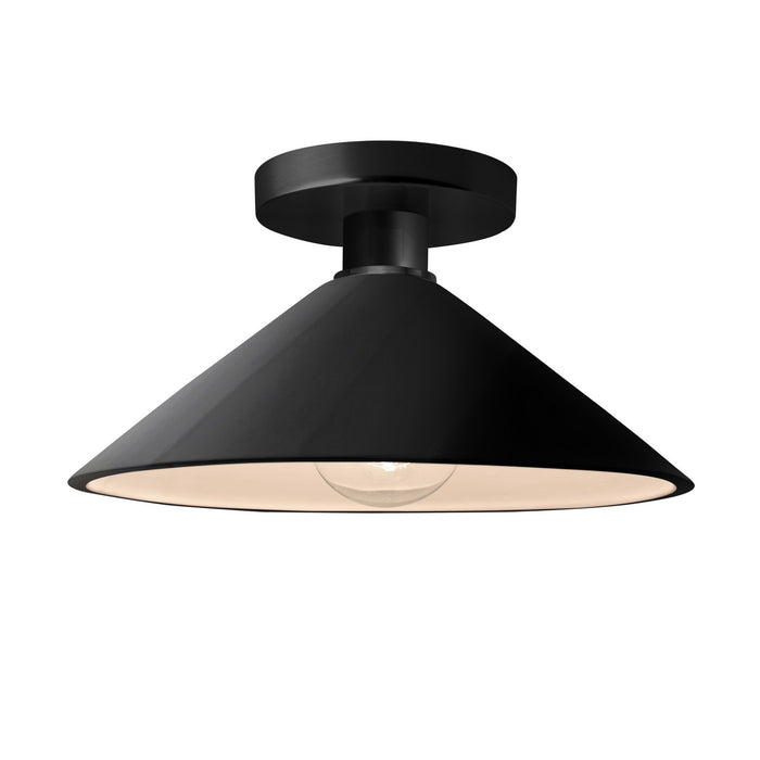 Justice Designs - CER-6330-BKMT-MBLK - One Light Semi-Flush Mount - Radiance - Gloss Black w/ Matte White