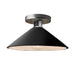 Justice Designs - CER-6330-BKMT-NCKL - One Light Semi-Flush Mount - Radiance - Gloss Black w/ Matte White