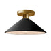 Justice Designs - CER-6330-BLK-BRSS - One Light Semi-Flush Mount - Radiance - Gloss Black