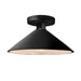 Justice Designs - CER-6330-BLK-MBLK - One Light Semi-Flush Mount - Radiance - Gloss Black