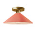 Justice Designs - CER-6330-BSH-BRSS - One Light Semi-Flush Mount - Radiance - Gloss Blush