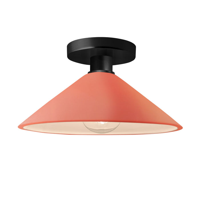 Justice Designs - CER-6330-BSH-MBLK - One Light Semi-Flush Mount - Radiance - Gloss Blush